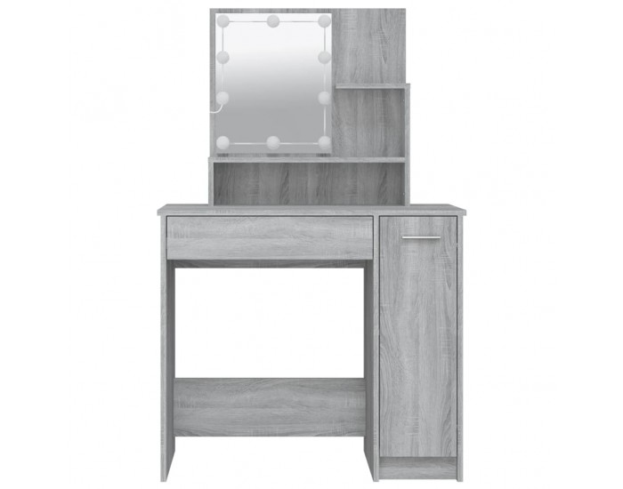 Sonata H Тоалетка с LED, сив сонома, 86,5x35x136 см