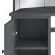 Sonata H Ъглова тоалетка с LED, сива, 111x54x141,5 см