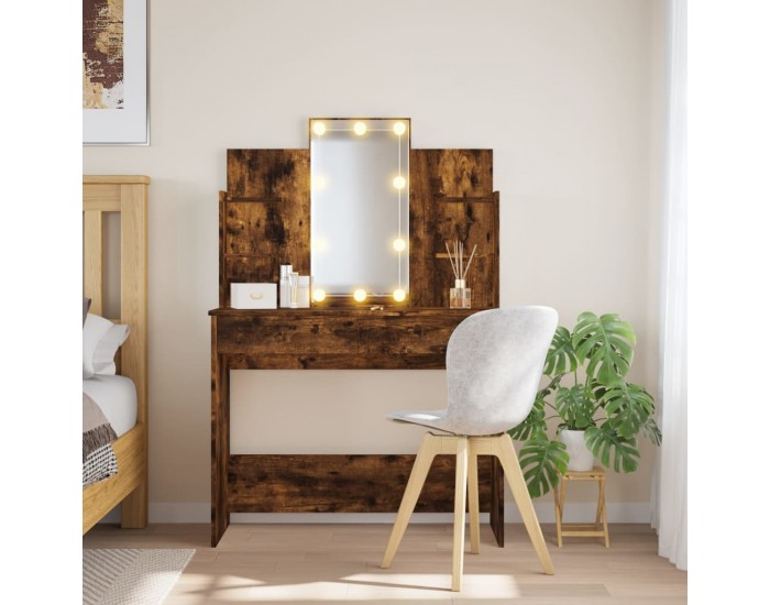 Sonata H Тоалетка с LED лампи, опушен дъб, 96x40x142 см