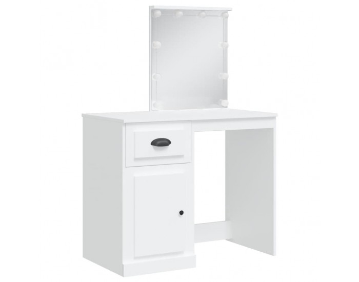Sonata H Тоалетка с LED лампи, бяла, 90x42x132,5 см