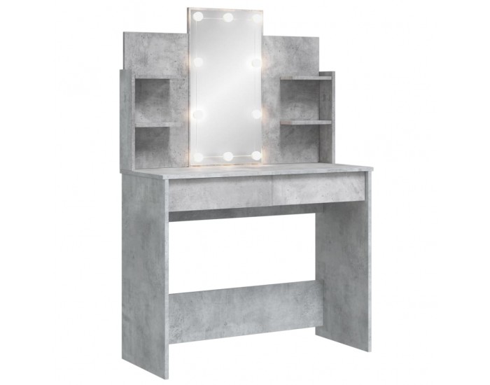 Sonata H Тоалетка с LED светлини, бетонно сива, 96x40x142 см