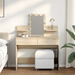 Sonata H Тоалетка с LED, дъб сонома, 100x40x130 см - Măsuțe de toaletă și oglinzi