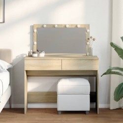 Sonata H Тоалетка с LED, дъб сонома, 100x40x120 см - Măsuțe de toaletă și oglinzi
