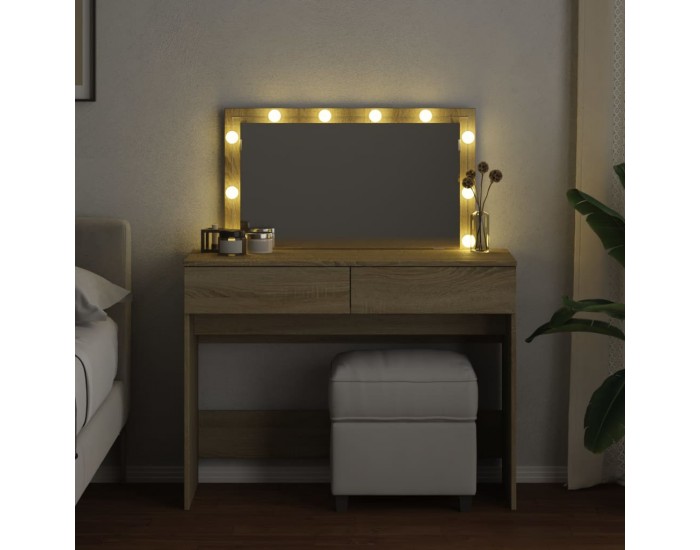 Sonata H Тоалетка с LED, дъб сонома, 100x40x120 см
