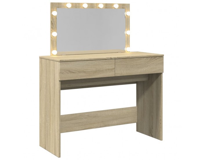 Sonata H Тоалетка с LED, дъб сонома, 100x40x120 см