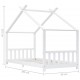 Sonata H Рамка за детско легло, бяла, бор масив, 90х200 см