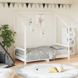 Sonata H Детска рамка за легло бяла 80x160 см масивна борова дървесина - Paturi pentru copii