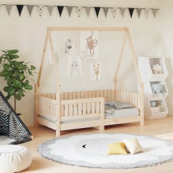 Sonata H Рамка за детско легло, 70x140 см, масивна борова дървесина - Paturi pentru copii