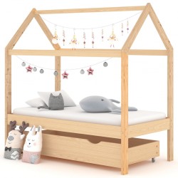 Sonata H Рамка за детско легло с чекмедже, бор масив, 70x140 см - Paturi pentru copii