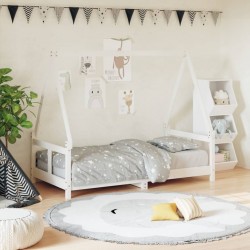 Sonata H Детска рамка за легло бяла 80x160 см масивна борова дървесина - Paturi pentru copii