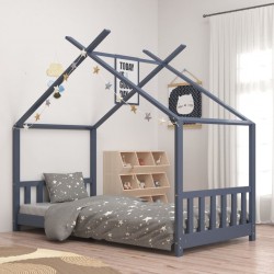 Sonata H Рамка за детско легло, сива, бор масив, 70x140 см - Paturi pentru copii