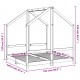 Sonata H Рамка за детско легло черна 2x(70x140) см борово дърво масив