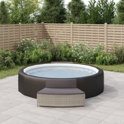 Sonata H Спа пейки с възглавници 2 бр сиви полиратан - Piscine și spa