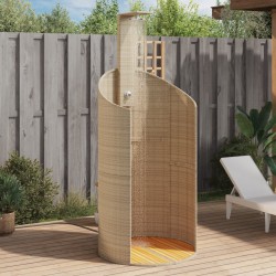 Sonata H Външен душ бежов 100x100x241,5 см полиратан и акациево дърво - Piscine și spa