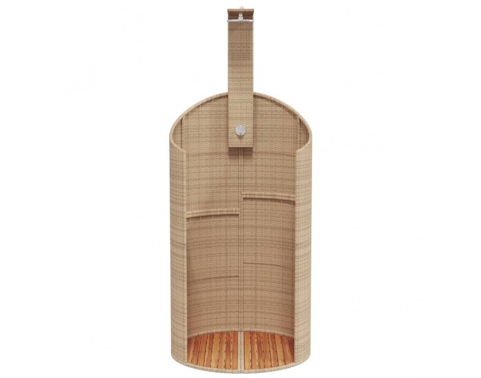Sonata H Външен душ бежов 100x100x241,5 см полиратан и акациево дърво