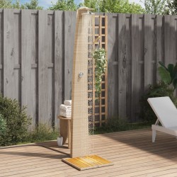 Sonata H Външен душ бежов 55x60x224 см полиратан и акациево дърво - Piscine și spa