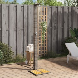 Sonata H Външен душ сив 50x55x224 см полиратан и акациево дърво - Piscine și spa