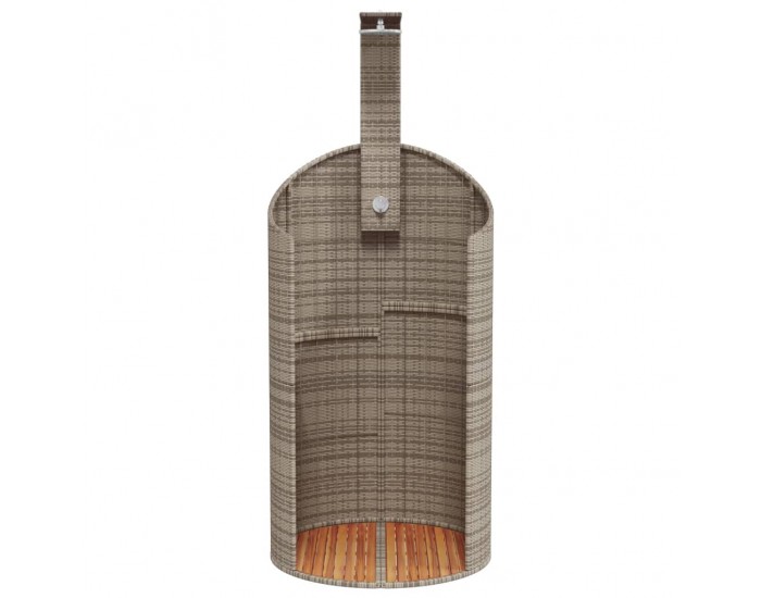 Sonata H Външен душ сив 100x100x241,5 см полиратан и акациево дърво