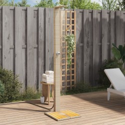 Sonata H Външен душ бежов 50x55x224 см полиратан и акациево дърво - Piscine și spa