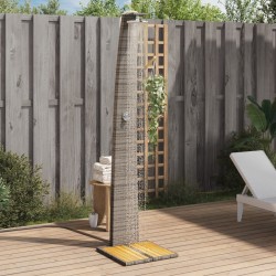 Sonata H Външен душ сив 55x60x224 см полиратан и акациево дърво - Piscine și spa