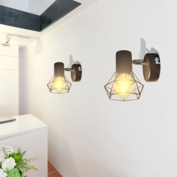 Sonata H 2 черни аплика с телена рамка индустриални LED крушка филамент - Decorațiuni