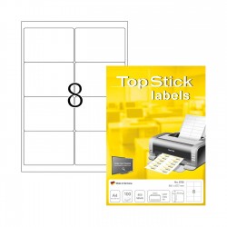 Top Stick Самозалепващи етикети, A4, 99.1 х 67.7 mm, 8 броя, 100 листа - Papetărie