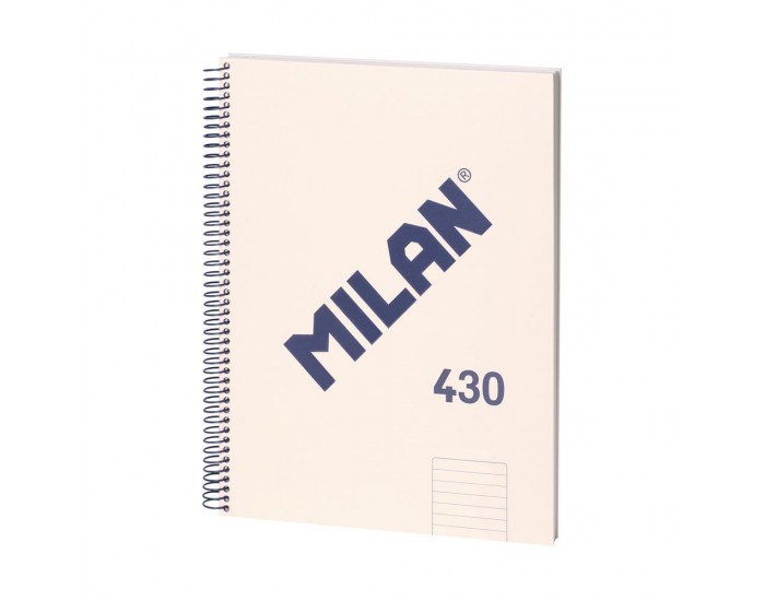 Milan Тетрадка 1918, А4, широки редове, твърда корица, със спирала, 80 листа, бежова