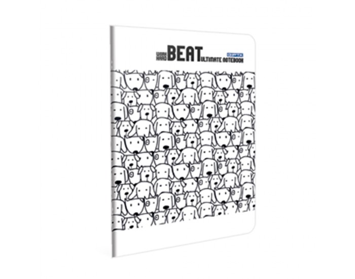 Gipta Тетрадка Beat, А4, бяла хартия, малки квадратчета, PP корица, 40 листа