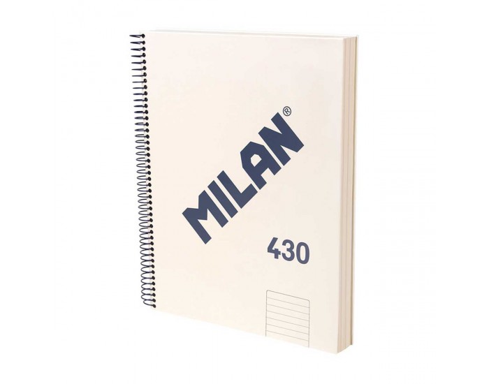 Milan Тетрадка 1918, А4, широки редове, твърда корица, със спирала, 120 листа, бежова