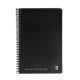 Gipta Тетрадка Black, кремава хартия, широки редове, PP корица, със спирала, 17 х 24 cm, 80 листа