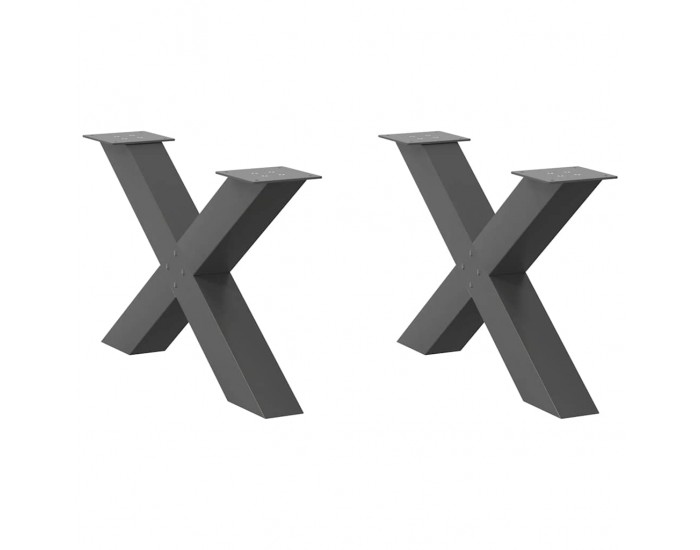 Sonata H Крака за холна маса X-образна 2бр антрацит 70x(42-43)см стомана