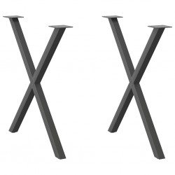 Sonata Picioare de masă în formă de X, 2 buc., antracit, 70x(72-73) cm, oțel