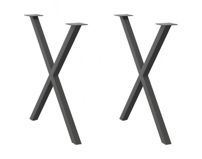 Sonata Picioare de masă în formă de X, 2 buc., antracit, 70x(72-73) cm, oțel