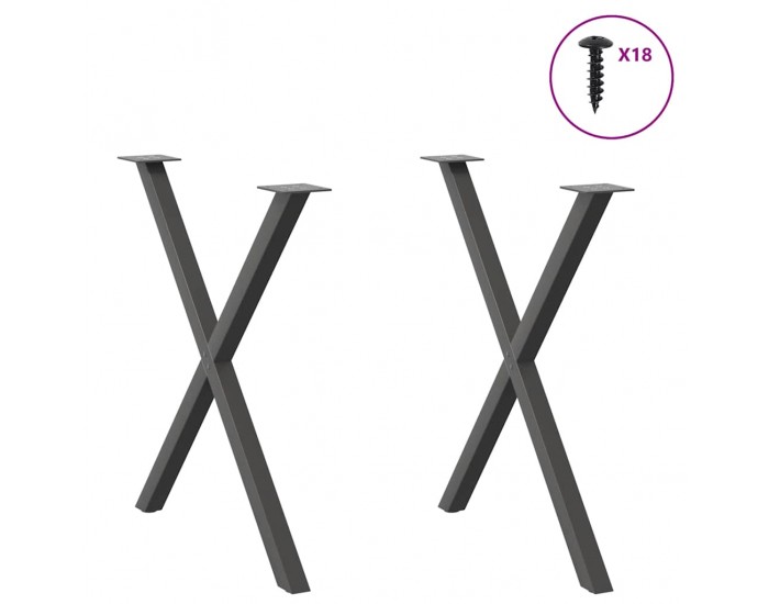 Sonata Picioare de masă în formă de X, 2 buc., antracit, 70x(72-73) cm, oțel