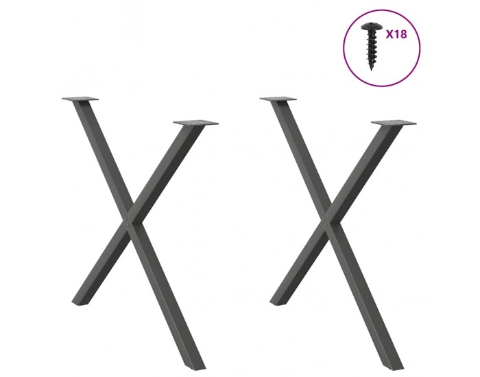 Sonata H Крака за трапезна маса с X-образна 2 бр 90x(72-73) см стомана