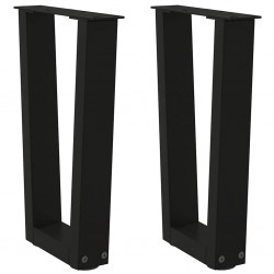 Sonata Picioare pentru măsuță de cafea în formă de V, 2 buc., negru, 28x (42-43,3) cm, oțel