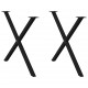 Sonata H Крака за маса за хранене с форма на X 2 бр. черни 90x(72-73) cm