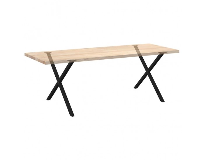 Sonata H Крака за маса за хранене с форма на X 2 бр. черни 90x(72-73) cm