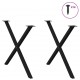 Sonata H Крака за маса за хранене с форма на X 2 бр. черни 90x(72-73) cm