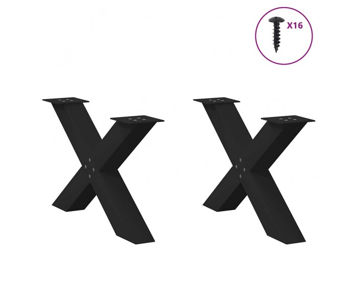 Sonata H Крака за масичка за кафе с форма на X 2 бр. черни