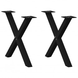 Sonata H Крака за масичка за кафе с форма на X 2 бр. черни 38x(42-43) cm - Piese pentru mese