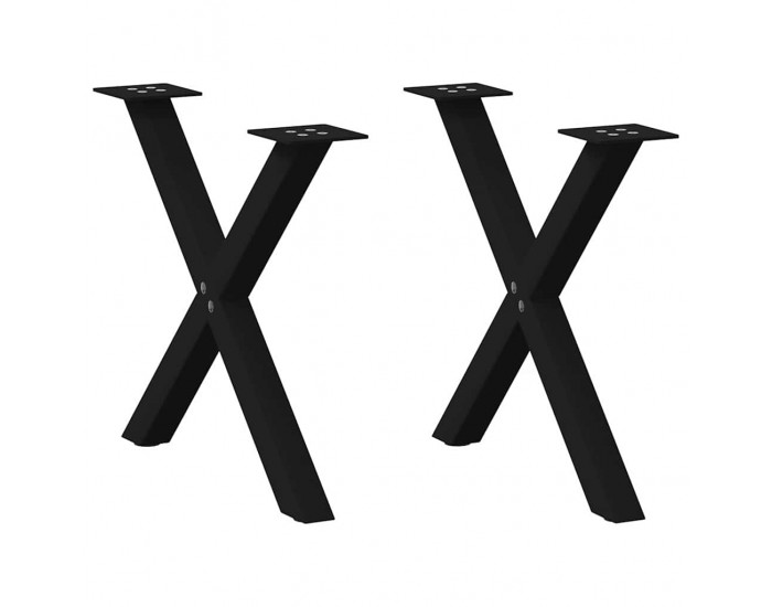 Sonata H Крака за масичка за кафе с форма на X 2 бр. черни 38x(42-43) cm