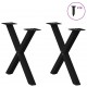 Sonata H Крака за масичка за кафе с форма на X 2 бр. черни 38x(42-43) cm
