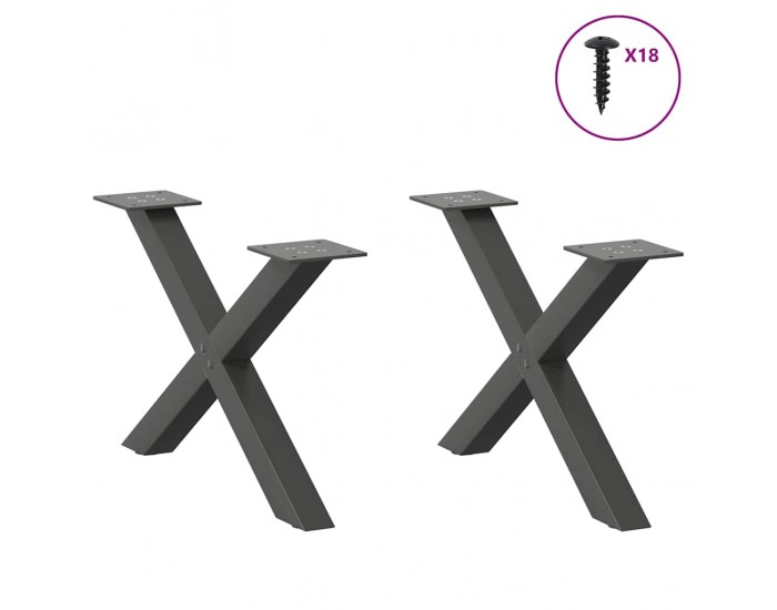 Sonata H Крака за масичка за кафе с форма на буквата X 2 бр. антрацит