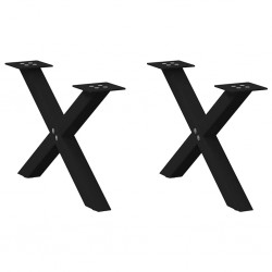 Sonata H Крака за масичка за кафе с форма на X 2 бр. черни 60x(30-31) cm - Piese pentru mese