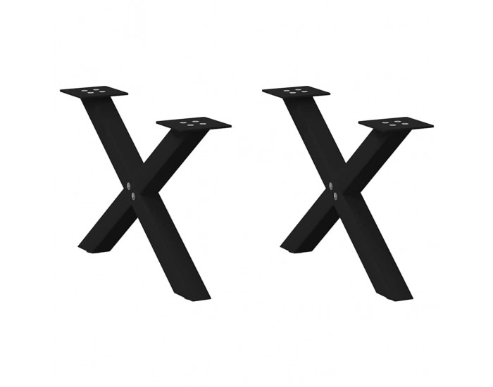 Sonata H Крака за масичка за кафе с форма на X 2 бр. черни 60x(30-31) cm