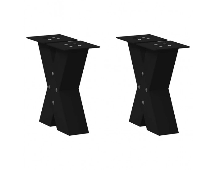 Sonata H Крака за масичка за кафе с форма на X 2 бр. черни 40x(30-31) cm