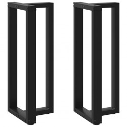 Sonata Picioare de masă de bar în formă de T, 2 buc., negru, 40x35x(100-101) cm, oțel