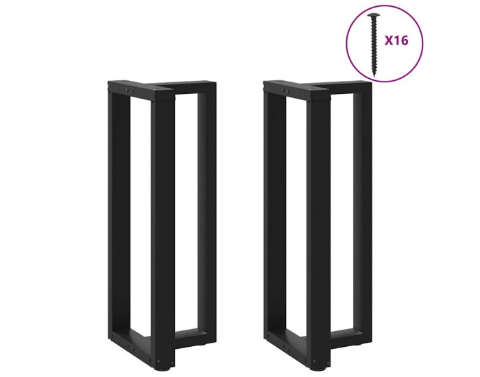 Sonata Picioare de masă de bar în formă de T, 2 buc., negru, 40x35x(100-101) cm, oțel