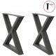 Sonata H Крака за масичка за кафе 2 бр. антрацит 60x(42-43,3) cm стомана